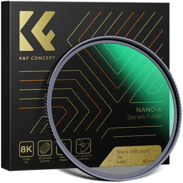 K&F 40.5mm Filtru Nano-X Black Mist 1/4, HD, Rezistent la Apa, Anti-Zgariere, Acoperire 28 Straturi