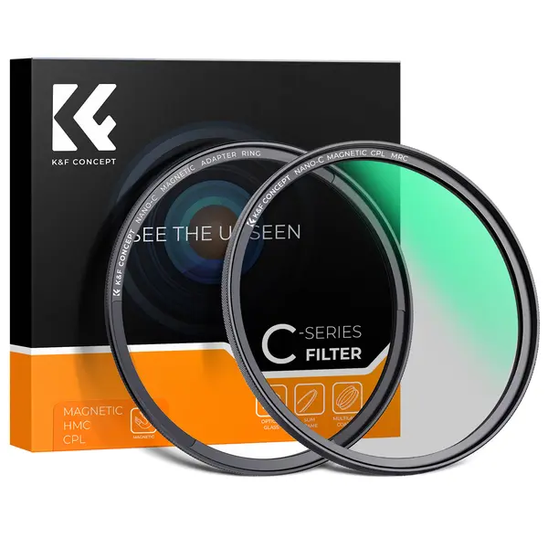 K&F 49mm Filtru CPL Magnetic Seria C, Sticla Optica Japoneza, Montura Magnetica, 18 Straturi Anti-reflexie, Rama Ultra-subtire