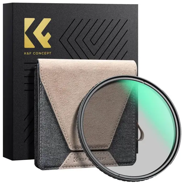 K&F 55mm Filtru CPL NANO-X Pro, Rama din Alama, Ultra-Subtire, Anti-Vignetare, Tratament 36 Straturi