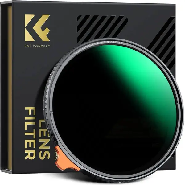 K&F 55mm Filtru ND Variabil, ND2-400, Reflexie 0.15%, Rama Ultra-Subtire 7.4mm, Sticla Optica HD, 28 Straturi Nano-Coating