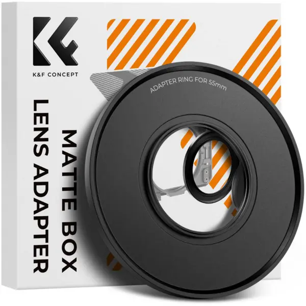 K&F 55mm Inel Adaptor Matte Box, Aluminiu Aviatic, Montare cu Surub, Rezistent la Coroziune