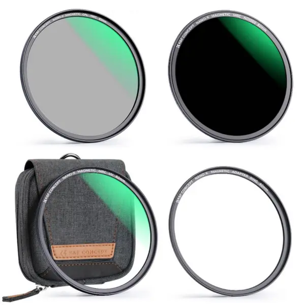 K&F 62mm Kit Filtre Magnetice, MCUV+CPL+ND1000, Acoperire 28 Straturi, Rezistent la Apa si Zgarieturi, Rama Ultra Subtire