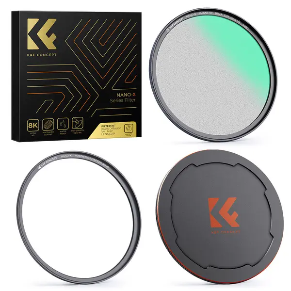 K&F 82mm Filtru Magnetic Black Mist 1/4, Montura Magnetica, Sticla Optica AGC, Rezistent la Zgarieturi, Anti-Reflexie
