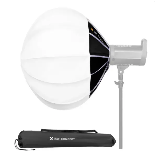 K&F 85CM Softbox Lantern, Design Sferic 360°, Unghi Fascicul 270°, Montura Bowens, Pliere Rapida
