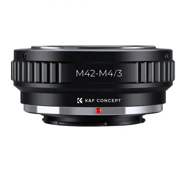 K&F Adaptor Montura M42 la M43 MFT, Constructie Alama si Aluminiu, Focalizare la Infinit, Compatibil Panasonic, Olympus, JVC,