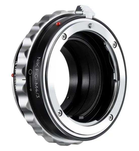 K&F Adaptor Montura Obiective Nikon G/F/AI/AIS/D la M43 MFT, Aluminiu si Alama, Focus la Infinit, Focalizare Manuala