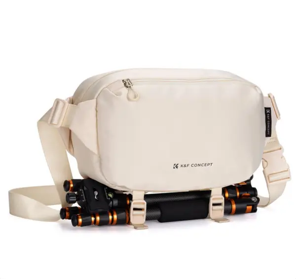 K&F Alpha Sling 10L Geanta Foto, Capacitate 10L, Rezistenta la Apa, 3 Compartimente, Curea Ajustabila 130cm, Culoare Bej