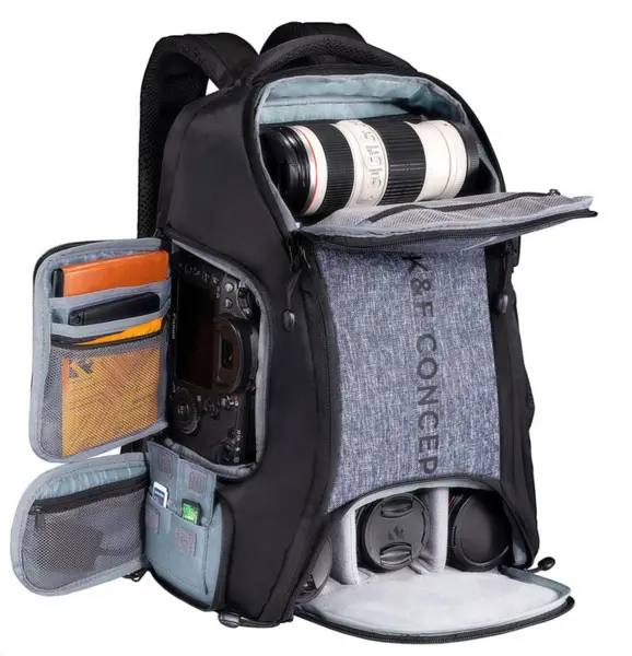 K&F Beta Rucsac Foto 25L, Compartimentare 3 Niveluri, Buzunar Laptop 15.6 inch, Husa de Ploaie Inclusa, Acces Lateral Rapid