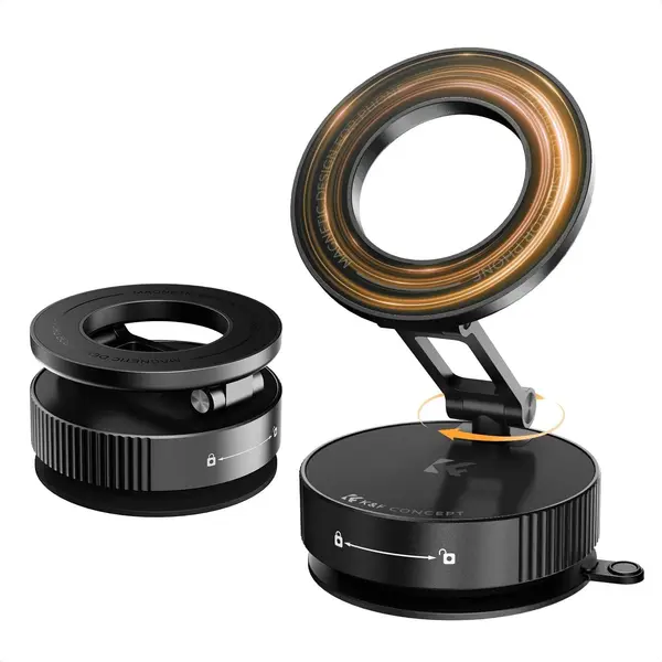 K&F Cap holder auto pentru smartphone, rotatie 360°, negru