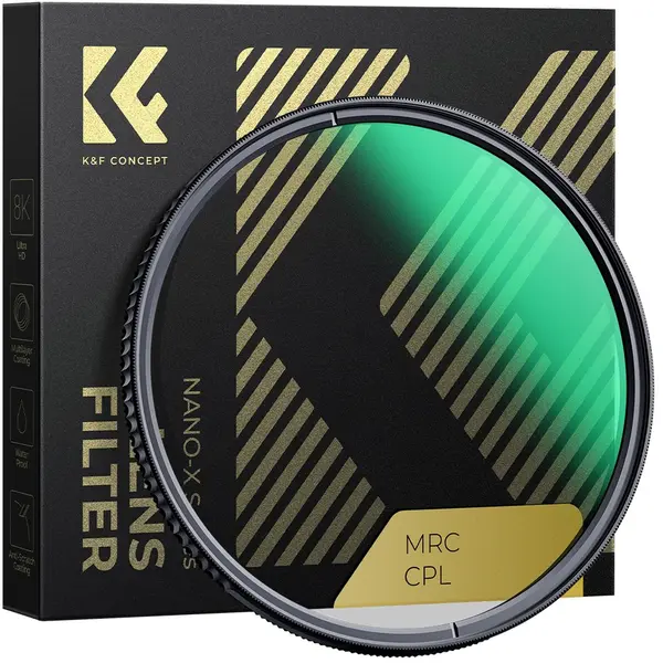 K&F Concept 39mm XC15 Nano-X Filtru CPL, Sticla B270 HD, Acoperire Verde 28 Straturi, Waterproof, Anti-Zgariere