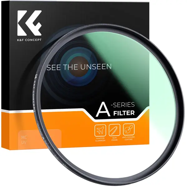 K&F Concept 46mm Filtru UV MC, Slim, Multi-Coated Verde, Optica Germana