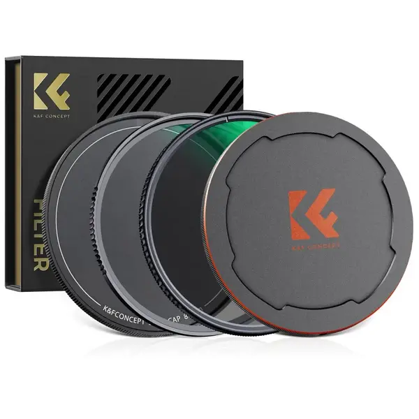 K&F Concept 58mm Set Filtre 2 in 1, MCUV si CPL, Rame Ultra Subtiri, Capace Metalice, Husa Depozitare