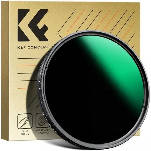 K&F Concept 67mm Filtru ND Variabil, ND3-1000, Ultra-Subtire 7.4mm, Sticla Optica Japoneza, Rezistent la Apa