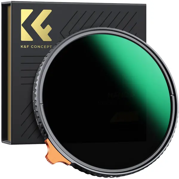 K&F Concept 72mm Filtru ND Variabil, ND2-ND400, 9 Stopi, Sticla Optica Japoneza, Rezistent la Apa si Zgarieturi