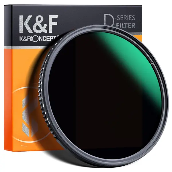 K&F Concept 77mm, ND3-1000, filtru ND variabil ultra-subțire, impermeabil, cu strat verde