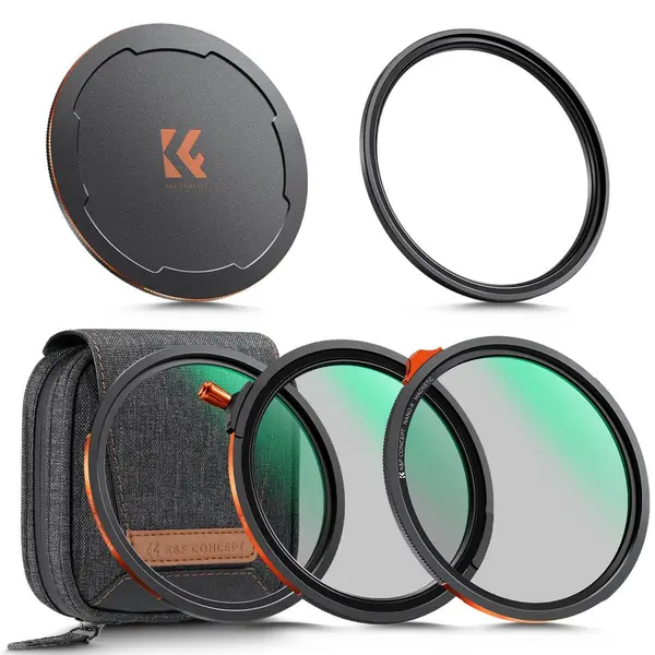 K&F Concept 82mm Nano-X Kit Filtre Magnetice, CPL, ND3-32, Black Mist 1/4, Montura Magnetica, Acoperire Nano 28 Straturi