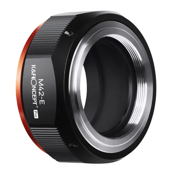 K&F Concept Adaptor Montura M42 la Sony E, Aluminiu Anodizat, Lac Mat Anti-Reflexie, Focalizare Manuala