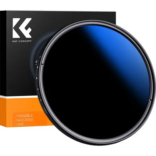 K&F Concept C Series Filtru ND Variabil 62mm, ND2-2000, Ultra-subtire, Montura Circulara, Tratament Albastru