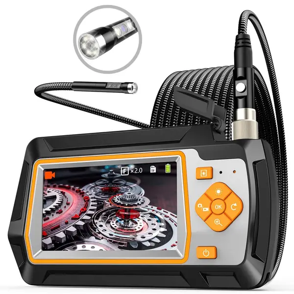 K&F Concept Endoscop Inspectie Dual Lens 1080P HD Borescope, Cablu 5m, Sonda 5.5mm, Ecran IPS 4.3 Inch, Waterproof IP67, Card