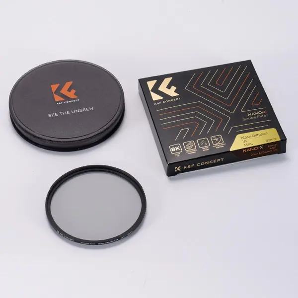 K&F Concept Filtru Black Mist Nano-X 1/4, Diametru 49mm, Sticla Optica AGC, Rama Aluminiu 3.3mm, Transmisie 84%, Anti-Reflexie