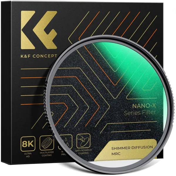 K&F Concept Filtru Difuzie Nano-X Microlight Shimmer, 72mm, Sticla Optica, MRC 28 Straturi, Rama Aluminiu Aviatic 3.3mm
