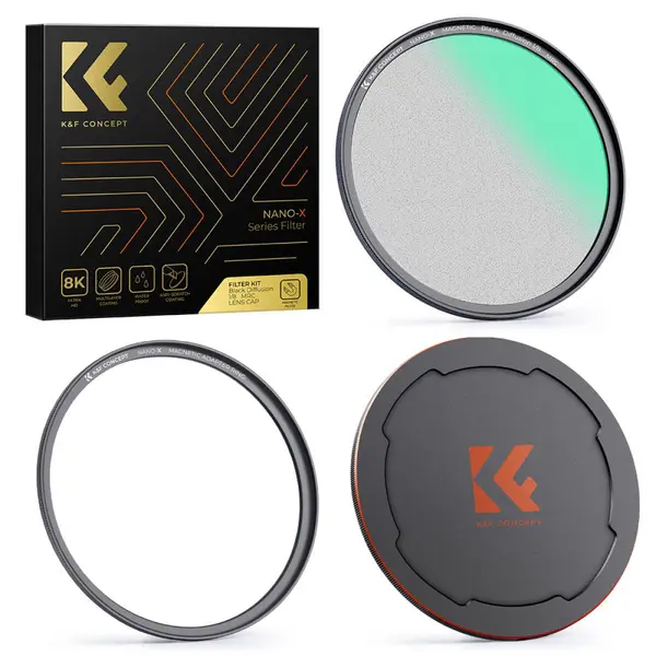 K&F Concept Filtru Magnetic Black Mist NANO-X 1/8, Diametru 55mm, HD Multi-Strat, Rezistent la Apa, Anti-Zgariere