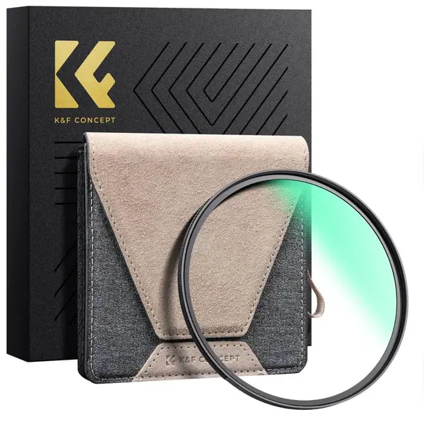 K&F Concept Filtru MCUV 55mm Rama de Alama, Tratament Multistrat 36 Straturi, Transmisie 99.9%, Reflectivitate 0.15%