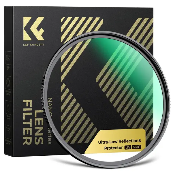 K&F Concept Filtru UV 55mm, Reflexie 0.1%, Sticla AGC, 28 Straturi Anti-Reflex, Aliaj Aluminiu-Magneziu
