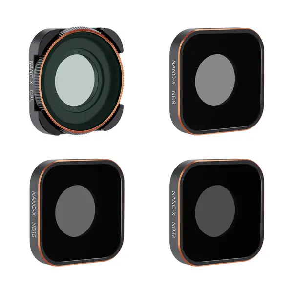 K&F Concept HERO 9/10/11 Set Filtre, 4 Bucati, ND8+ND16+ND32+CPL, Sticla Optica AGC, Nano-coating 28 Straturi