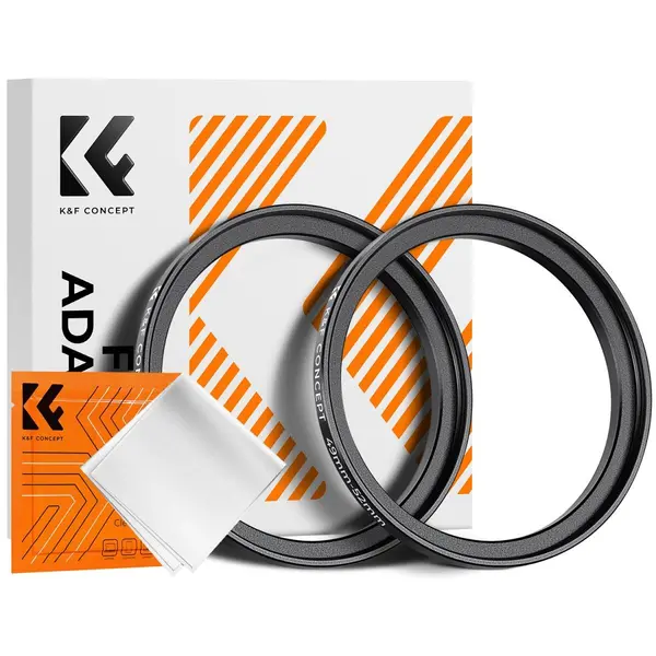 K&F Concept Inel Adaptor Step Up 49-52mm, Aluminiu Aircraft-grade, 2 Bucati, Rezistent la Coroziune, Tratament Anti-reflexie
