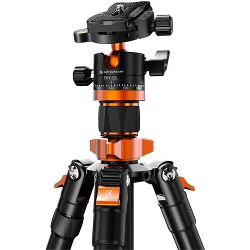 K&F Concept K255A7 Trepied Aluminiu cu Cap Bila BH-32L, Greutate 1.85kg, Inaltime 60-233cm, Capacitate 12kg