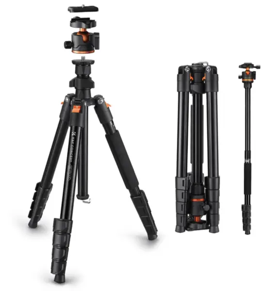 K&F Concept KF09.144V1 O275A5+BH-36 Trepied Foto-Video, Inaltime 192cm, Cap Bila 36mm, Capacitate 8kg, Monopied Detasabil