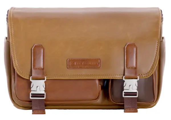 K&F Concept KF13.142V1 Geanta Sling Foto 10L, Piele Crazy Horse, Gobi Brown, Deschidere Magnetica, Buzunar Extensibil
