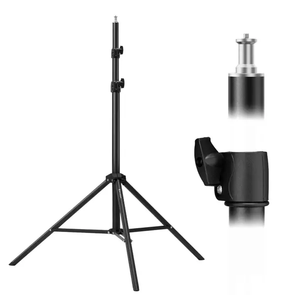 K&F Concept KF34.043 Stativ Lumini Inaltime 280 cm, Sarcina 8 kg, Amortizare cu Aer, Metalic, Filet 1/4", Geanta Transport