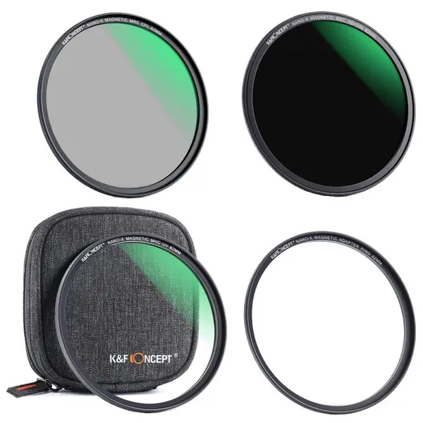 K&F Concept Kit filtre K&F Concept 62mm MCUV+CPL+ND1000 si inel magnetic SKU.1653
