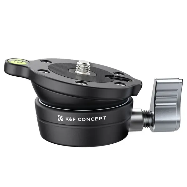 K&F Concept LB-60 Baza de Nivelare pentru Trepied, Inclinare 15 Grade, Interfata 3/8 Inch, Sarcina Maxima 10kg