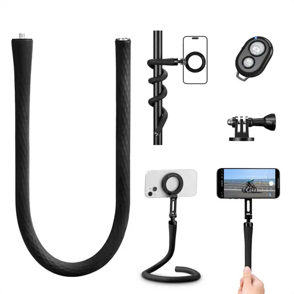 K&F Concept MS35 Suport Telefon Flexibil Magnetic, Magnet N52, Brat Flexibil, Rotire 360 Grade, Telecomanda Bluetooth 10m, 230g