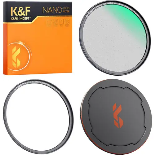 K&F Concept Nano-X Filtru Black Mist Magnetic 1/8, 82mm, Inel Adaptor Magnetic, Capac Obiectiv Magnetic