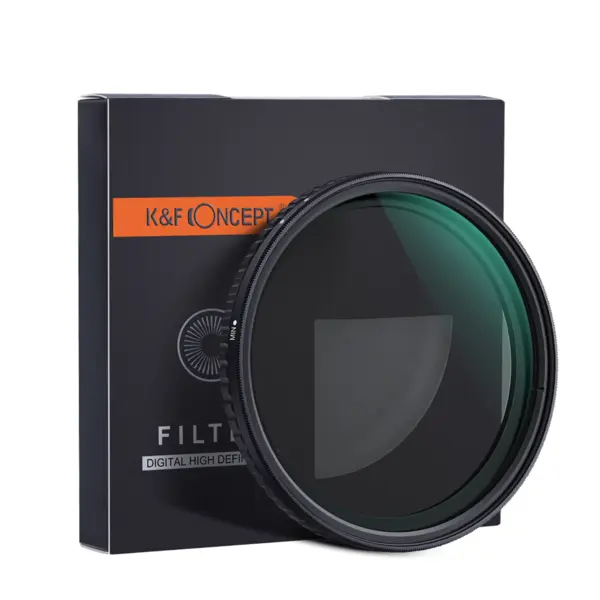 K&F Concept Nano-X Filtru ND Variabil, Diametru 77mm, ND8-ND128, Fara Cruce Neagra, Sticla Optica Germana, Rama Aluminiu