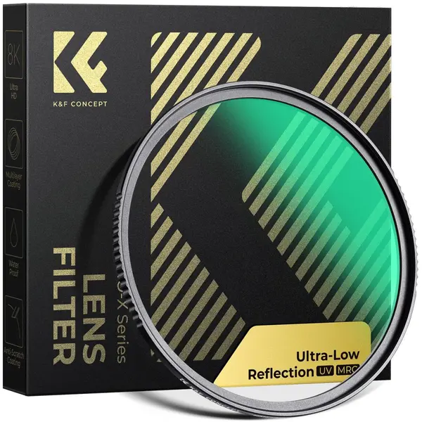 K&F Concept Nano-X Filtru UV 40.5mm, Reflexie 0.1%, Transmisie Lumina 99.8%, Acoperire Nano MRC 28 Straturi, Rama Aluminiu 3.3mm