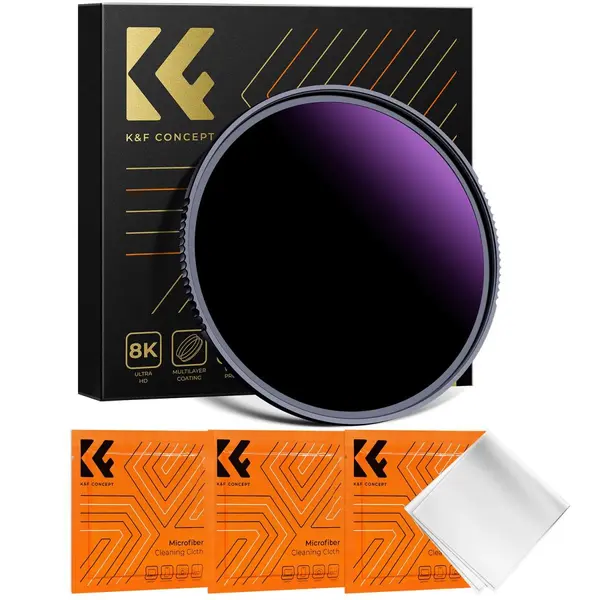 K&F Concept Nano-X Ultra ND1000000 Filtru, Diametru 55mm, 20 Stopuri Reducere Lumina, Acoperire Nano 28 Straturi, Rama Aluminiu