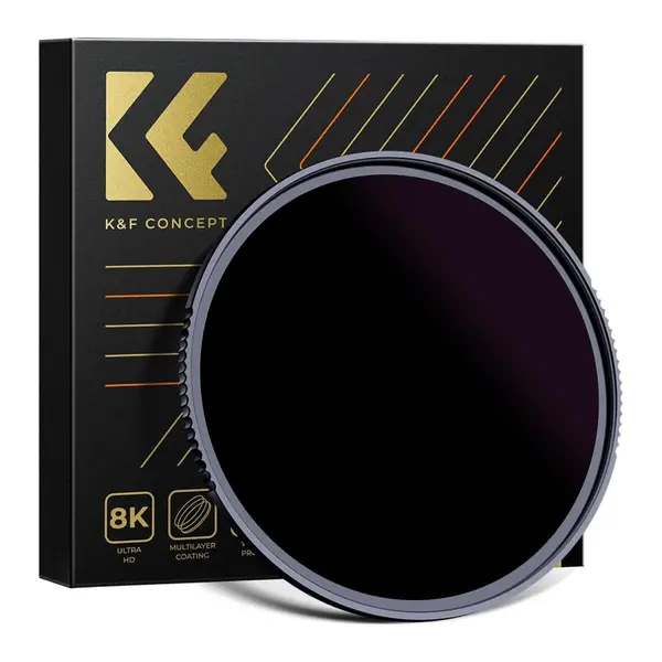 K&F Concept ND100000 Filtru Solar, 82mm, Nano-X, 16.6 Trepte, Rama Ultra Slim, Aliaj de Aluminiu