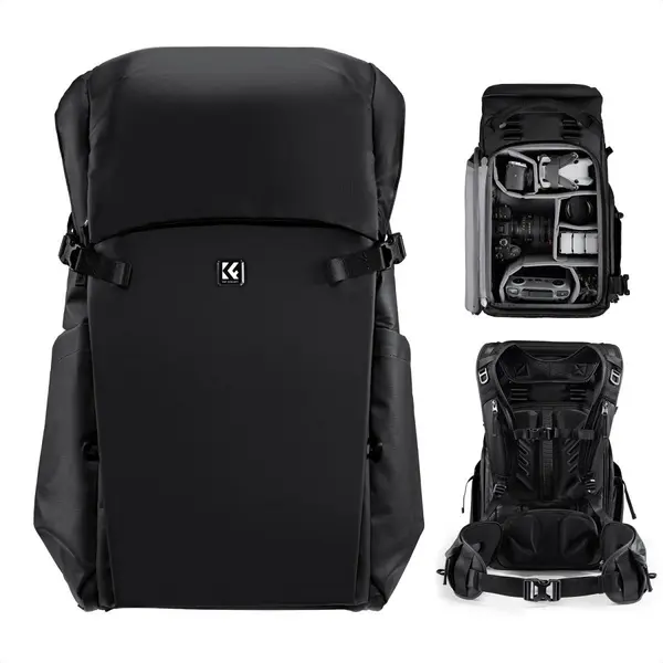 K&F Concept Rucsac Foto 30L Star Wander 02, Negru, Impermeabil, Insert Detasabil, Laptop 15 inch, Centura Talie Detasabila
