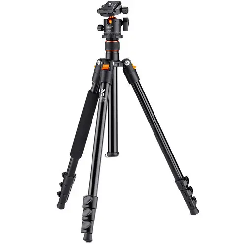K&F Concept SA234 Trepied Foto DSLR Aluminiu, Cap Sferic KF-28, Inaltime Max 61.6in, Sarcina 22 lb, Placa Rapida Tip Arca