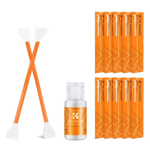 K&F Concept Set Curatare Senzor CMOS APS-C, 10 Bete Curatare Cu Doua Capete, 16mm, Solutie Curatare 20ml