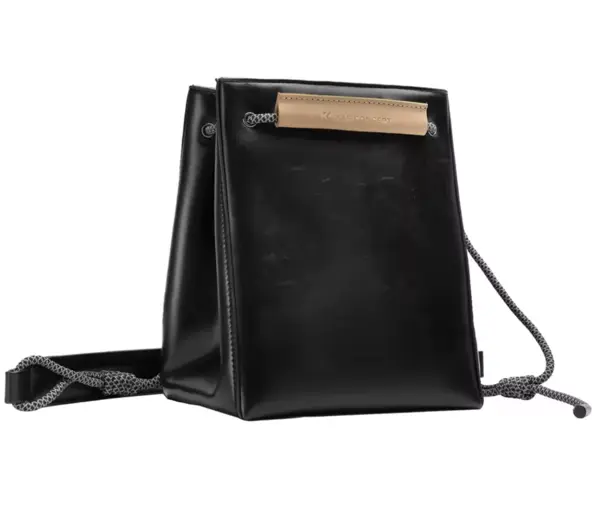 K&F Concept Sling Bag Wilderness Series, 4L, Canvas cu Accente Piele, Rezistent la Apa, Inchidere Magnetica, Negru