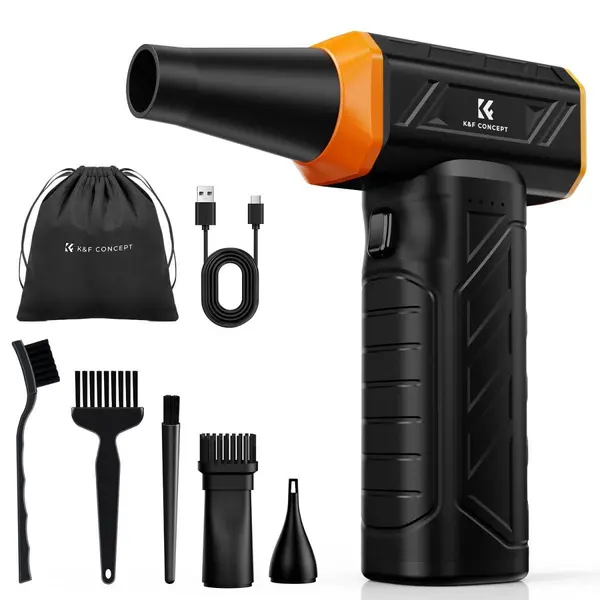 K&F Concept Suflanta de Aer Comprimat Fara Perii, 3 Trepte Reglabile, Baterie 7500mAh, Motor 100000 RPM, Display LED