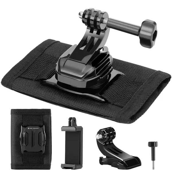 K&F Concept Suport Curea Rucsac pentru Camera Video, Rotatie 360 Grade, Compatibil GoPro Hero 13-4, DJI Osmo Action, Insta360