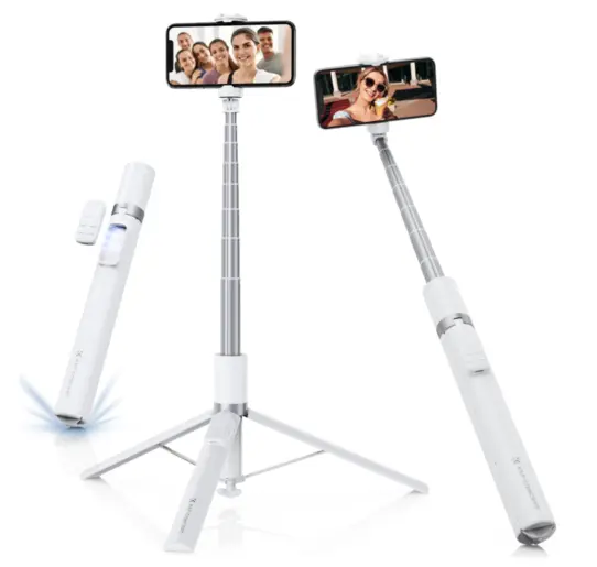 K&F Concept X96 Trepied Selfie Stick, Extensibil 175cm, Telecomanda Bluetooth 9 Butoane, Rotatie 360°/180°, Greutate 376g