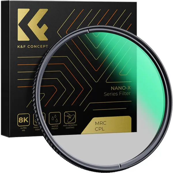 K&F Concept XC15 Filtru CPL 86mm, Sticla AGC Japoneza, Acoperire Nano-X 28 Straturi, Rezistent la Apa si Zgarieturi, Rama